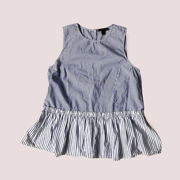 J. Crew Blue and White Striped Peplum Tank - Picture 4 of 9
